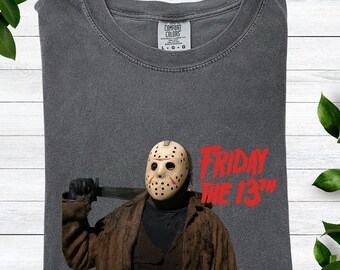 Camiseta de Viernes 13, camiseta de película de terror, colores cómodos