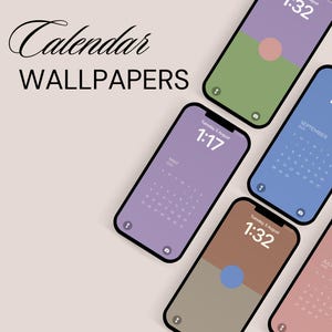 2025 Minimalistischer Kalender-Hintergründe für Telefone - 12 Monatsbildschirme in 6 Farben + 4 KOSTENLOSE Hintergründe