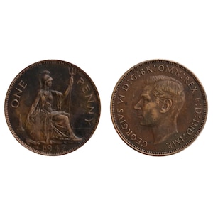 1947 Great Britain One Penny – King George VI – UK Bronze Coin