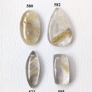 Golden Rutile Quartz Cabochon: Natural Gemstone for Jewelry Making