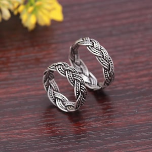 925 Sterling Silver Braided Ring | Handmade Woven Band | Unisex Celtic Jewelry Gift