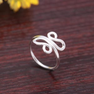 Sterling Silver Spiral Ring, Cute Silver Circle Ring, Wave Ring, Simple Silver Ring, Minimalist Ring Minimalist Jewelry Unique Gift For Her