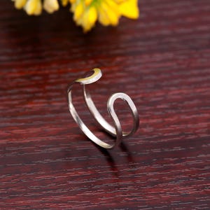 Adjustable Hammered 925 Sterling Silver Ring: Minimalist Open Band