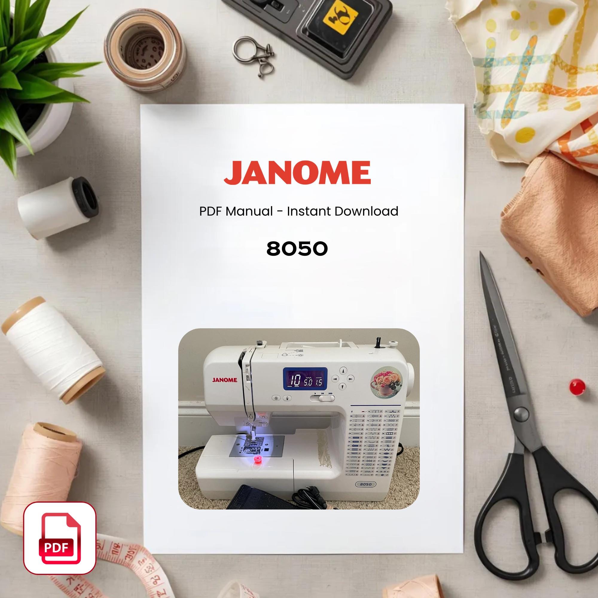 Janome 8050 Sewing Machine Manual: Instant Access PDF Download - Etsy