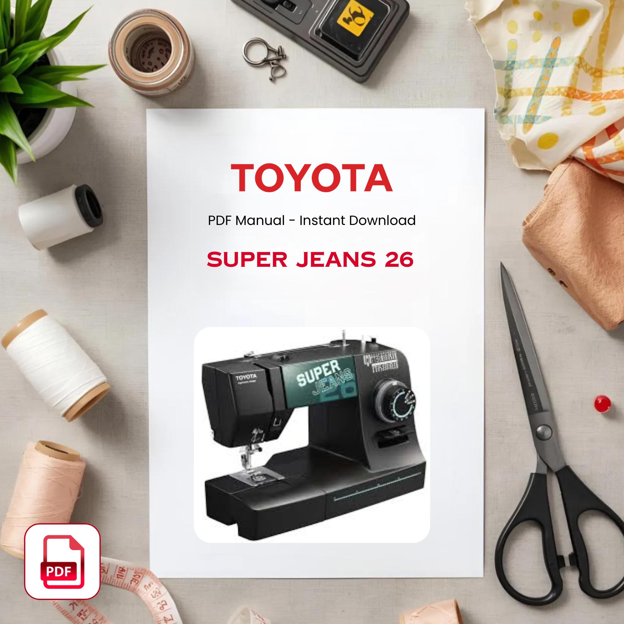 Toyota Super Jeans J26 Sewing Machine Manual: PDF Download - Etsy