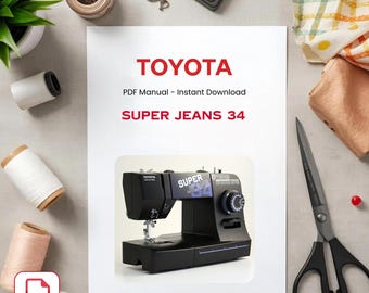 Toyota Super Jeans J26 Sewing Machine Manual: PDF Download - Etsy