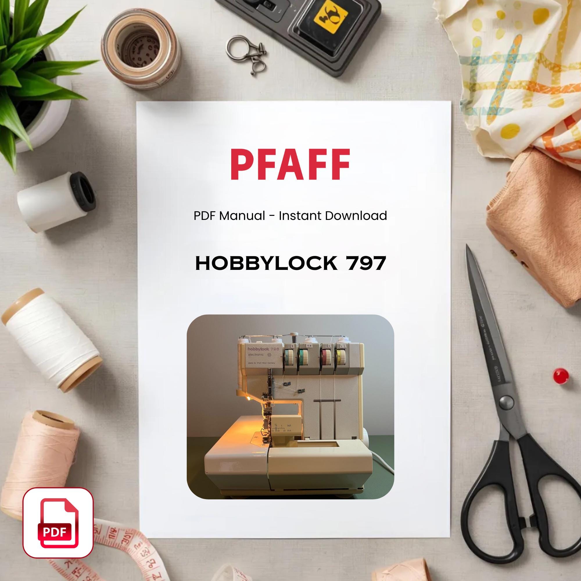 PFAFF Hobbylock 797 Sewing Machine Manual - Instruction Book (PDF