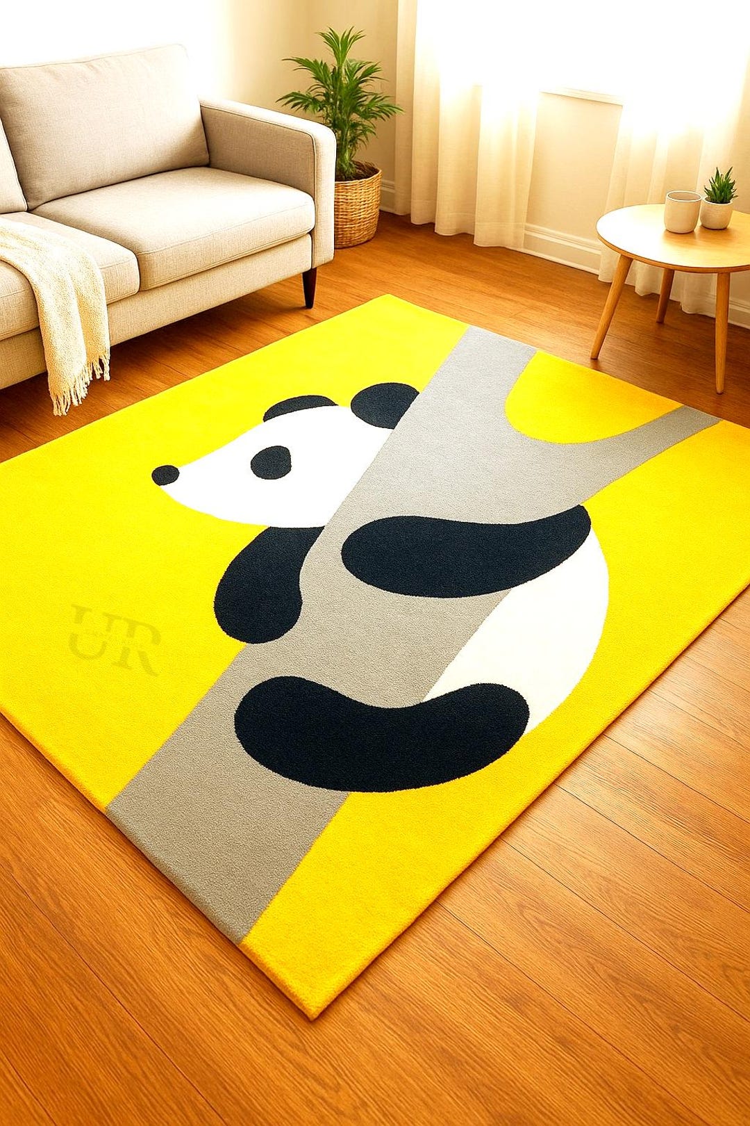 Cute Panda Rug – Modern Animal Print Carpet for Living Room, Kids Room ...