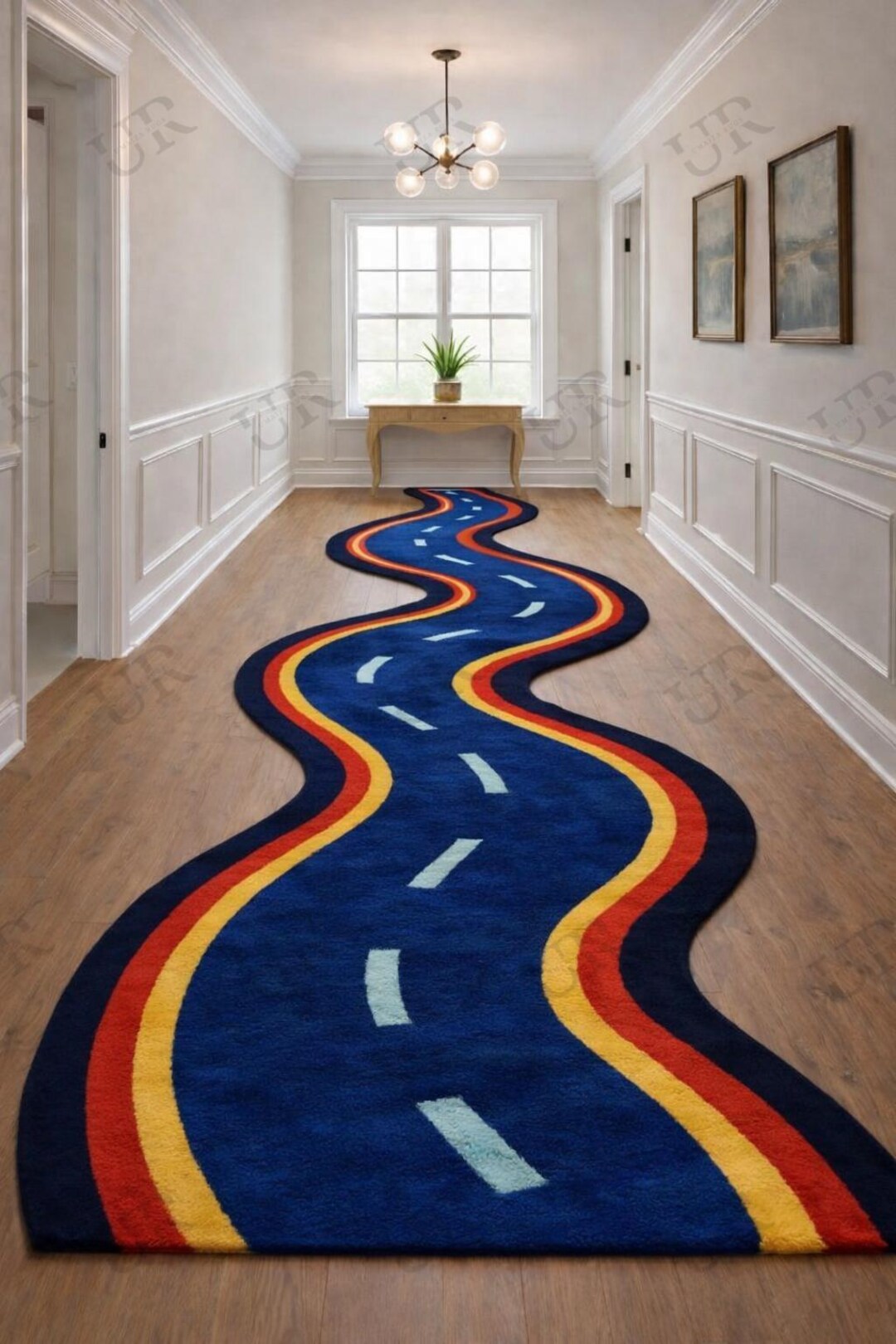 Kids Road Rug, Wavy Road Play Rug, Car Track Rug, Kids Room Decor Rug ...