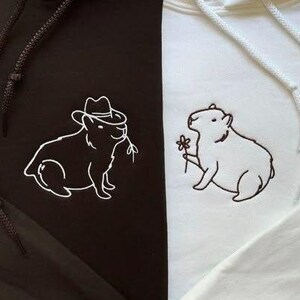 Capybara Couple Embroidery Design . Couple Pattern . Digital Download . DST JEF PES