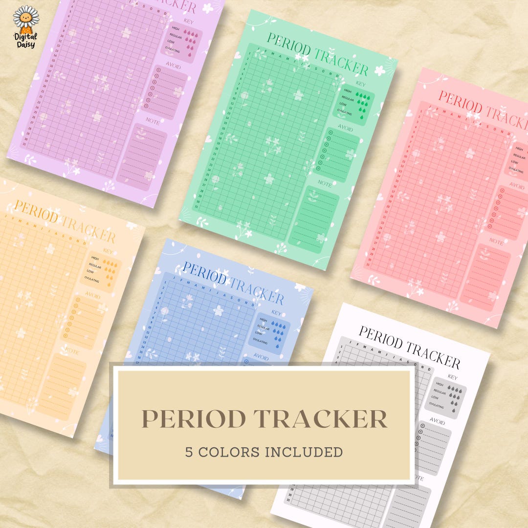 Period Tracker Printable | Menstrual Cycle Log PDF | Women’s Health ...