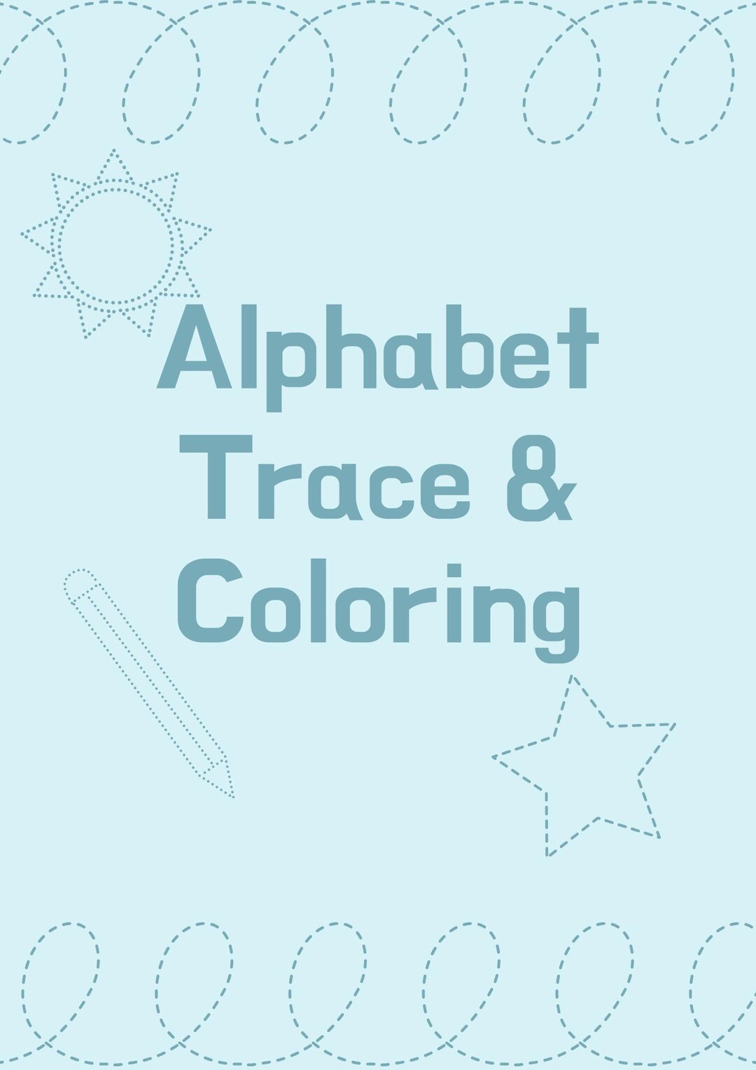 Alphabet Tracing and Coloring Pages - Digital Download. Pdf File - Etsy