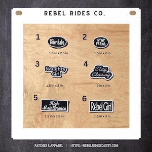 Custom Girly Biker Patches | Biker Patches | Custom Patches | Motorcycle Vest | Leather Jacket | Denim | Biker Gift | Embroidered Patches