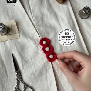 Crochet Button Cover Pattern – Flower, Heart & Star | PDF + Video Tutorial