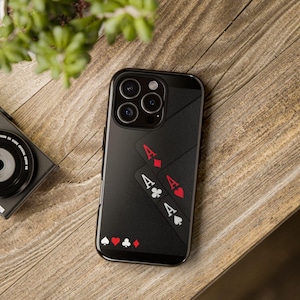 Playing Cards Phone Case, Poker Lovers Gift, Tough Phone Cover, Card Game Accessories, Phone Case For iPhone 16 15 14 13 12 11 Pro Max