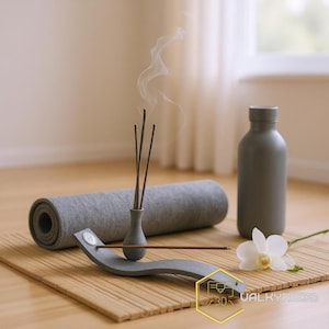 Porta-incenso minimalista impresso em 3D – Queimador de incenso PLA moderno – Decoração Zen ecológica para meditação e ioga