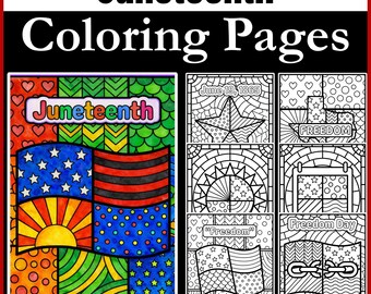 Juneteenth Coloring Pages | Freedom Day Doodle Pattern Coloring Sheets, African American History Activities