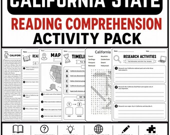 California State Reading Comprehension Passages and Activities | California Social Studies Literacy Pack