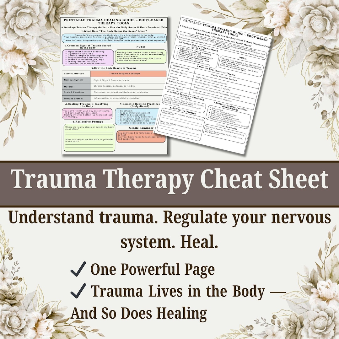 Trauma Therapy Cheat Sheet – Inspired by the Body Keeps the Score ...