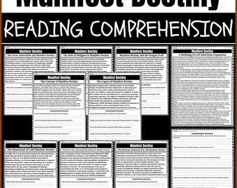 Manifest Destiny Reading Comprehension Passages | Westward Expansion Worksheets