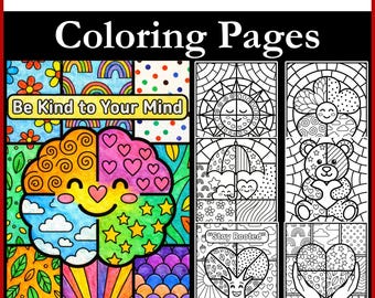 Mental Health Awareness Month Coloring Pages | SEL Mindfulness Coloring Sheets, Calm Classroom Activities