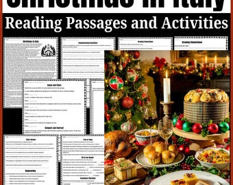 Traditional Christmas in Italy Reading Passages and Activities | Italian Christmas Traditions, World Holidays Worksheets