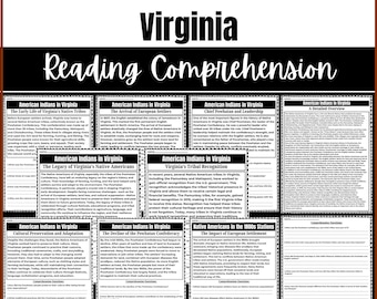 American Indians in Virginia Reading Comprehension Passages | Powhatan Confederacy Worksheets