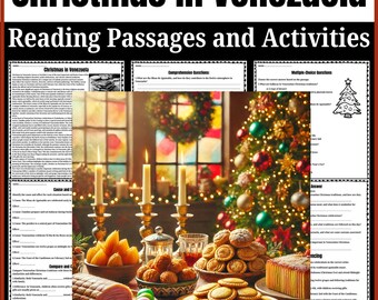 Christmas in Venezuela Reading Passage and Activities | Venezuelan Christmas Traditions, Holidays Around the World Worksheets