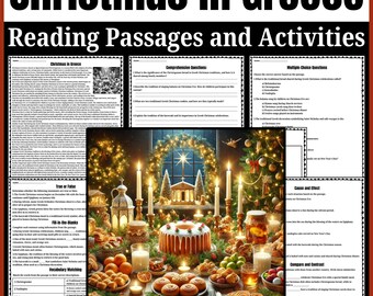 Christmas in Greece Reading Passage and Activities | Greek Christmas Traditions, Holidays Around the World Worksheets