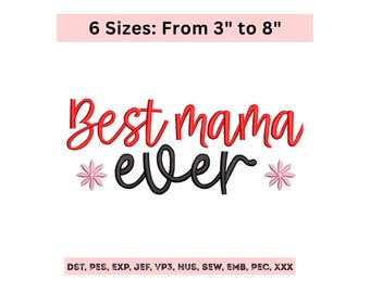 Mama Embroidery Design - Mothers Day Machine Embroidery Patterns - 6 Sizes - Instant Download Files