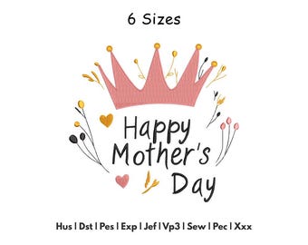 Mothers Day Embroidery Design - Mom Machine Embroidery File - 6 Sizes - Instant Download