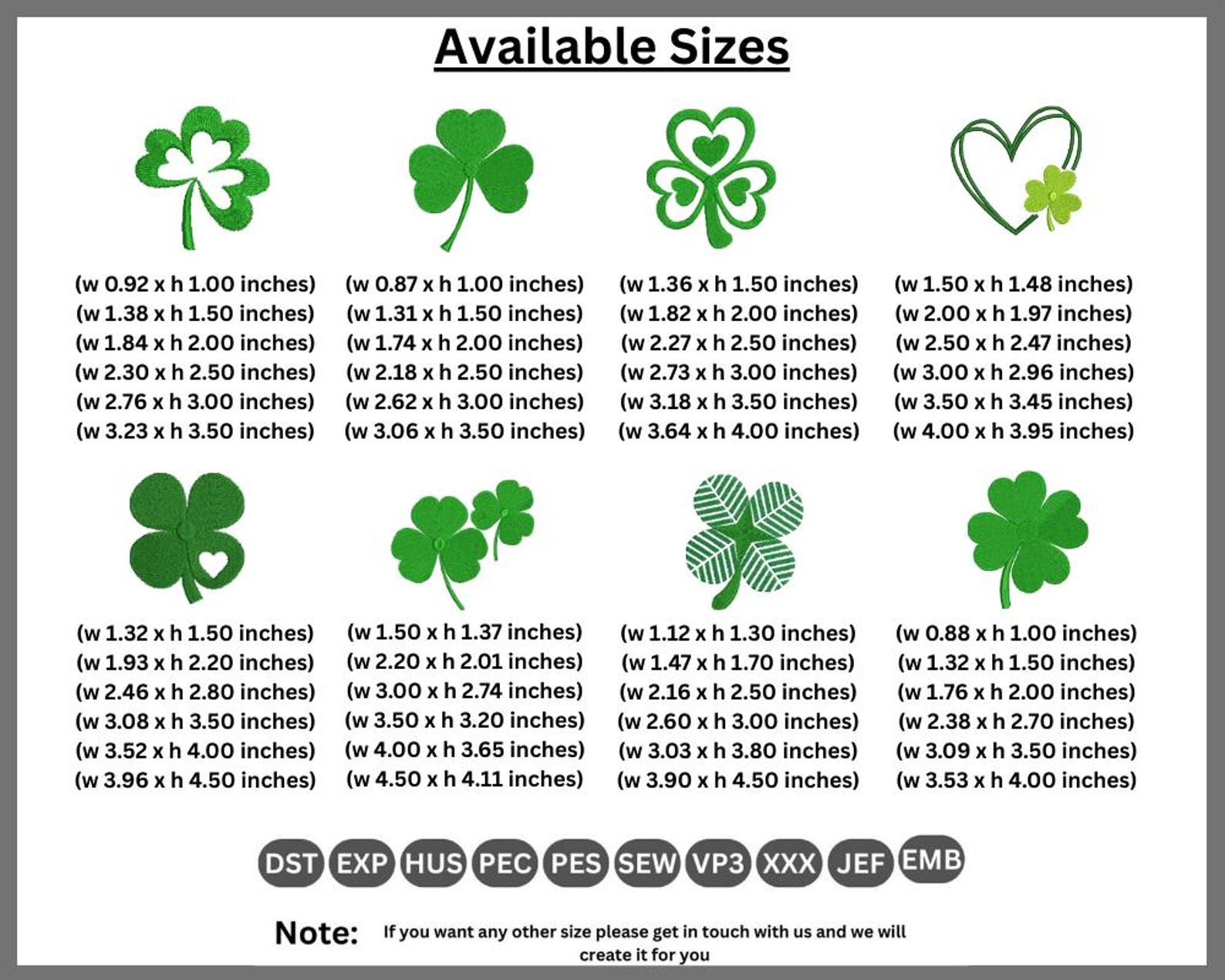 Shamrock Embroidery Designs, St Patrick's Day Four Clover Leaf ...