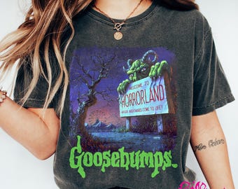Vintage Goosebumps Horrorland Comfort color Shirt, Retro 90s Horror Book Tee, Haunted Theme Park Top, Spooky Halloween Gift