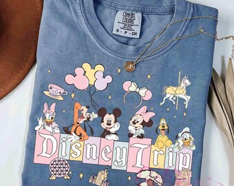 Comfort Color Vintage Disney Trip Shirt, Retro Mickey And Friends Tee, Disney Trip Family Matching tee, Disneyland Family Vacation Shirt