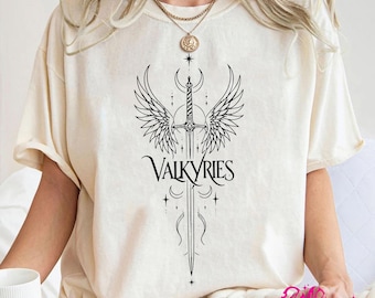 The Valkyries ACOTAR Shirt, Gift for Romantasy Readers, ACOTAR 6 Book Tshirt with Winged Sword, Comfort Colors Shirts for SJM fans