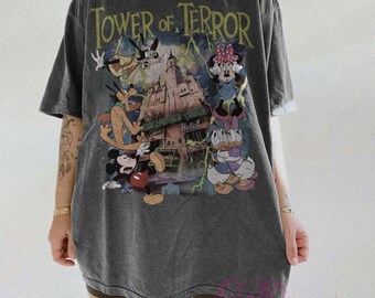 Vintage Disney Tower of Terror Shirt, Mickey Mouse Hollywood Tower Tee, Spooky Halloween Disney Tee Shirt, Twilight Zone Disney Ride T-Shirt