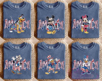 Mickey And Friends USA 250 Years Signature Shirt, Disney 250th America Anniversary T-Shirt, Patriotic 2026 Tee, Independence Day Group Tee