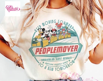 Vintage Disney Mickey and Friends Space Mountain Comfort Colors Shirt, Keep Moving Forward, Tomorrowland Transit Authority People Mover Tee