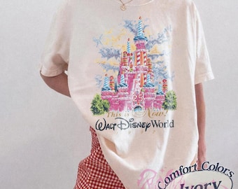 Comfort Colors® Disney Castle 25th Anniversary T-Shirt, Fireworks & Celebration, Women's Castle, Magic Kingdom Inspired, Disneyworld Shirt