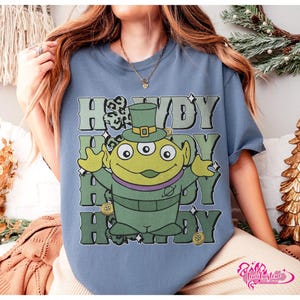 Feeling Lucky Sweatshirt, Woody Jessie Alien Crewneck, Custom Howdy St Patrick Shirt, Shamrock Toy Story Cowboy T-Shirt, Western Cowgirl Tee image 7