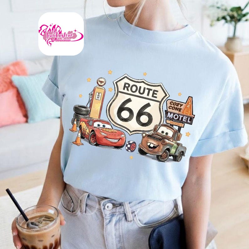 Vintage Disney Cars T-shirt, Disney Cars Land, Cars Group Shirt, Comfort Colors Shirt, Lightning Mcqueen and Mater T-shirt, Car Pixar Shirt image 6