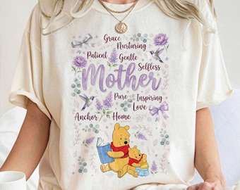 Comfort Colors® Custom Mom Shirt, Personalized Mom Shirt, Mothers Day Gift Shirt, Choose Your Design Shirt, Floral Mom Tee, Winnie The Pooh