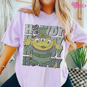Feeling Lucky Sweatshirt, Woody Jessie Alien Crewneck, Custom Howdy St Patrick Shirt, Shamrock Toy Story Cowboy T-Shirt, Western Cowgirl Tee image 6