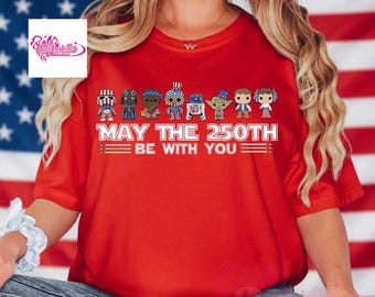 Retro May The 250th Be With You T-shirt, Star Wars 4th of July shirts, Disney USA 250th Anniversary Tee, Independence Day Tee, USA Flag tee