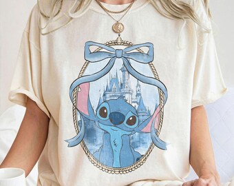 Disney Stitch Comfort Colors Shirt, Retro Stitch Coquette Shirt, Magical Kingdom trip Shirt, Disney Castle Shirt, Disney Vacation Shirts