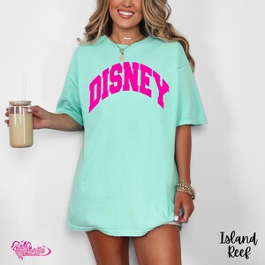 Disney Vacation T-Shirt, Women's Disney Tee, Summer Disney, Trendy, Preppy, Oversized, Comfort Colors Disney Shirt, Neon Disney World Shirt immagine 11