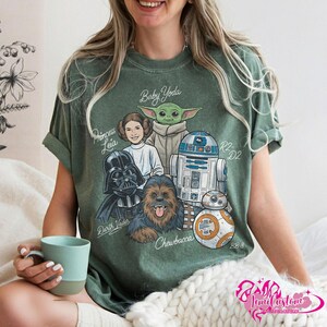 Star Wars Day 2026 Outfit Tee, Comfort Colors® Star Wars Comfort Colors Shirt, Cute Baby Yoda Tee, Princess Leia Darth Vader R2D2 BB8 Shirt image 7