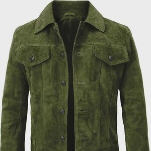Men&#39;s Suede Leather Trucker Jacket: Western Cowboy Style