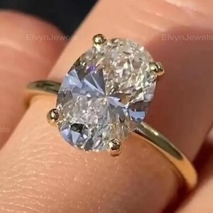Oval Moissanite Hidden Halo Engagement Ring, 3 Ct Oval Certified Diamond Ring, Oval Shape Ring , Oval Diamond Ring. Halo Promise Ring
