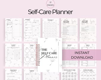 Self Care Planner Bundle Printable, Self Care Journal, Self Care Checklist, Wellness Planner Bundle, Routine Planner A4 A5 | J005